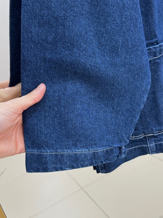Efoli Yanları Robalı Çift Cepli Metal Düğmeli Kot Ceket-LS6547 Kot Rengi