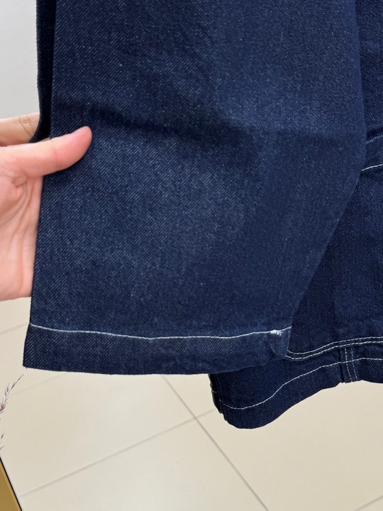 Efoli Yanları Robalı Çift Cepli Metal Düğmeli Kot Ceket-LS6547 Lacivert