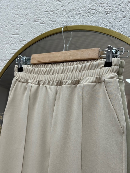 Elanur Çımalı İspanyol Paça Pantolon-MT4722 Taş