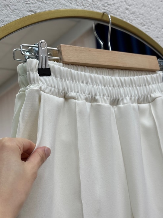 Elanur Çımalı İspanyol Paça Pantolon-MT4722 Beyaz