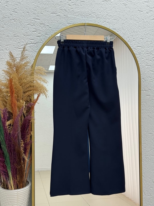Elanur Çımalı İspanyol Paça Pantolon-MT4722 Lacivert