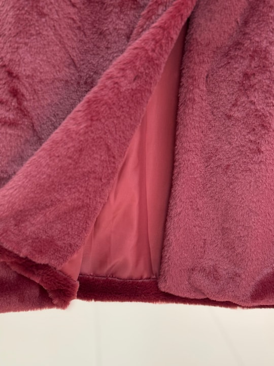 Elham Kemerli Peluş Yelek-BN8468 Bordo