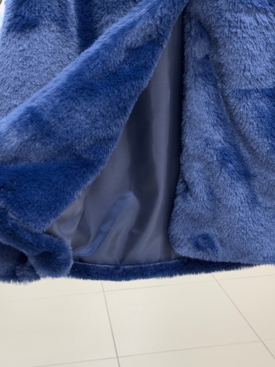 Elham Kemerli Peluş Yelek-BN8468 Lacivert