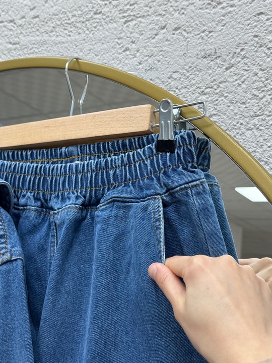 Elifnur Bebe Yaka Pantolonlu Kot Takım-LS5424 Mavi