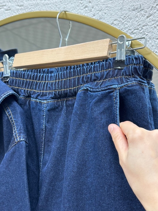 Elifnur Bebe Yaka Pantolonlu Kot Takım-LS5424 Kot Rengi