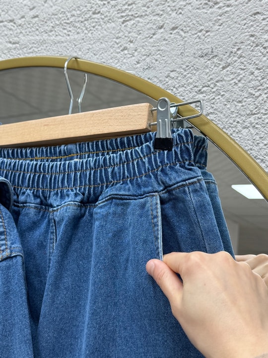 Elifnur Bebe Yaka Pantolonlu Kot Takım-LS5424 Mavi