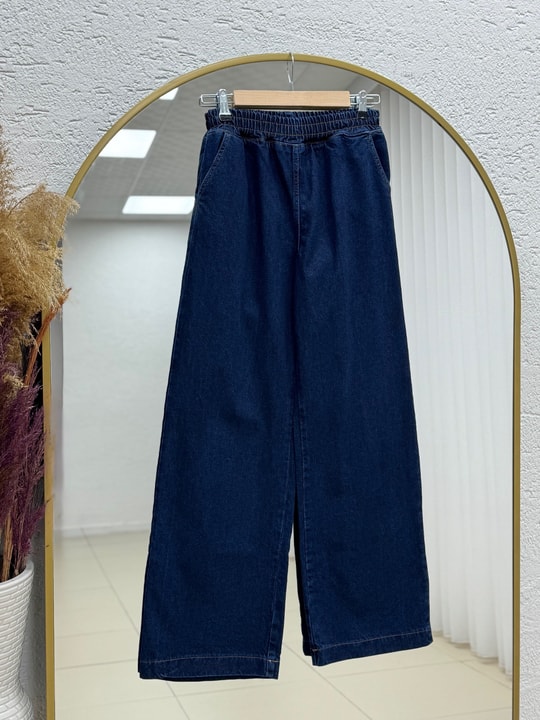 Elifnur Bebe Yaka Pantolonlu Kot Takım-LS5424 Kot Rengi