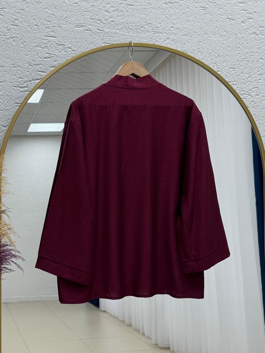 Eliza Geniş Kol Çilek Hırka-AS2444 Bordo