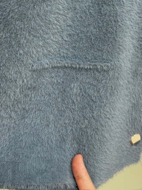 Enuna Gold Düğmeli Angora Yelek-KR5028 Antrasit