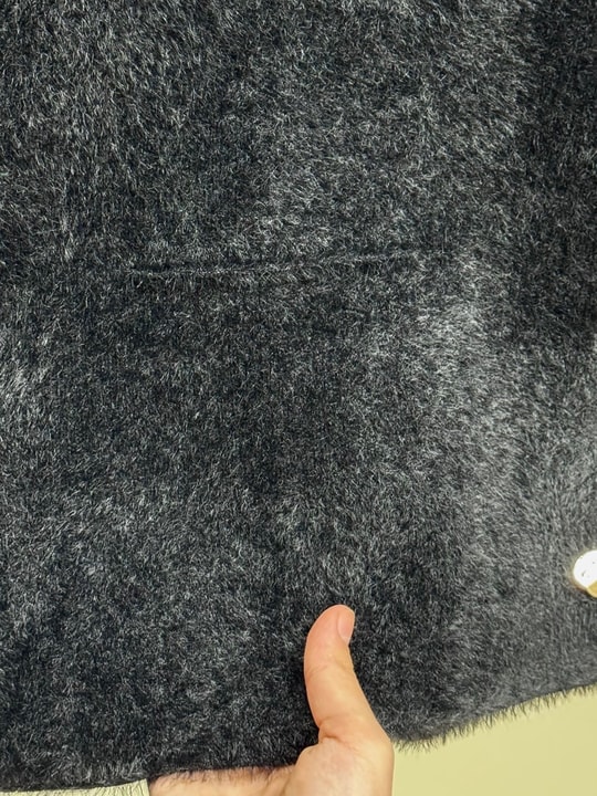 Enuna Gold Düğmeli Angora Yelek-KR5028 Siyah