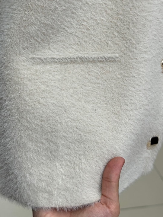Enuna Gold Düğmeli Angora Yelek-KR5028 Taş