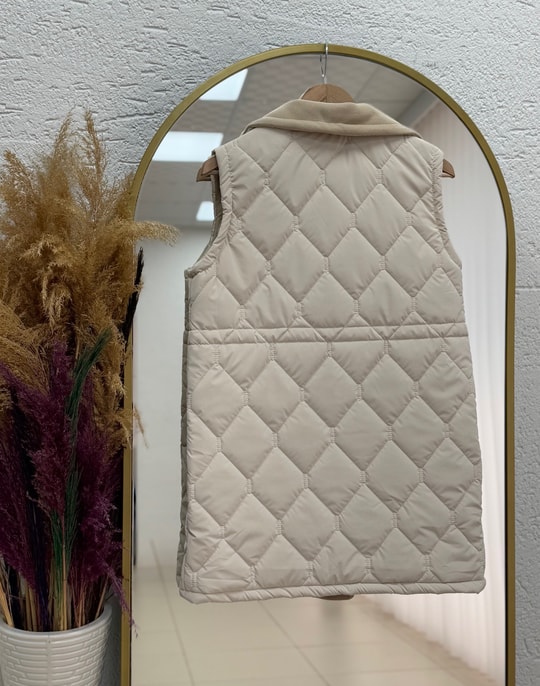 Esila 2204 Baklava Desen Belden Sıkmalı Şişme Yelek-EN2190 Taş