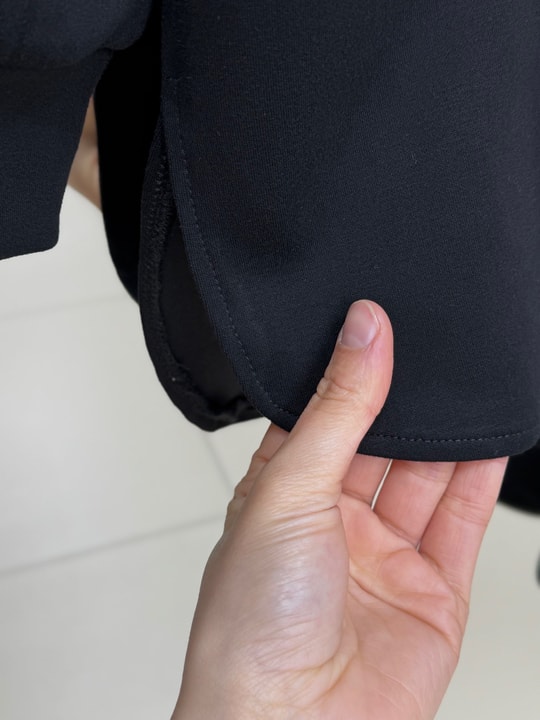 Evrenay Önü Ve Kolu Dikişli Altı Oval Pantolonlu Takım-MF1879 Siyah