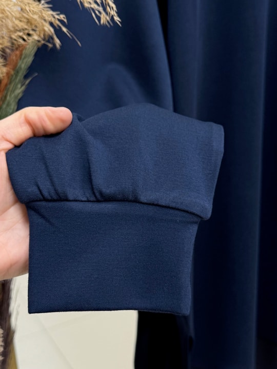 Evrenay Önü Ve Kolu Dikişli Altı Oval Pantolonlu Takım-MF1879 Lacivert