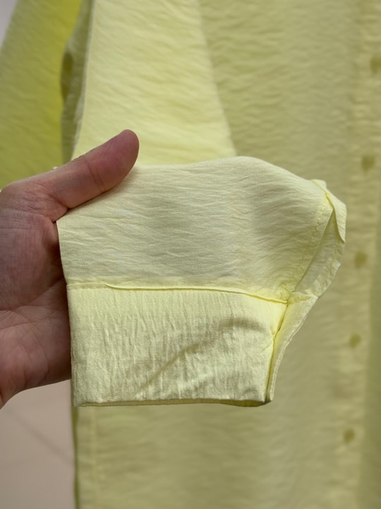 Evsa Oversize Ense Düğmeli Gömlek-NA689 Sarı