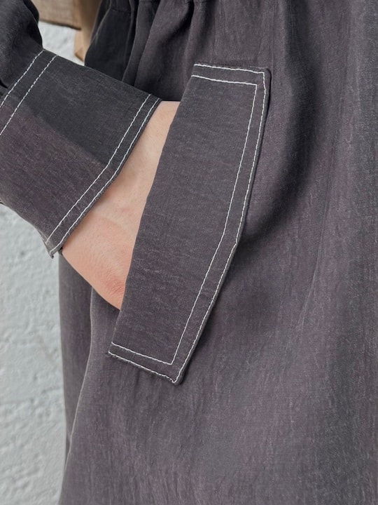 Fazilet Çift Cepli Bolerolu Beli Sıkmalı Pantolonlu Takım-EU3194 Aci Kahve