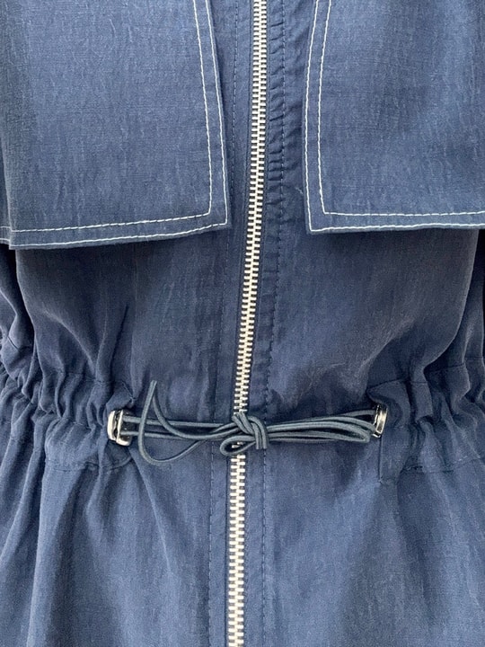 Fazilet Çift Cepli Bolerolu Beli Sıkmalı Pantolonlu Takım-EU3194 Lacivert