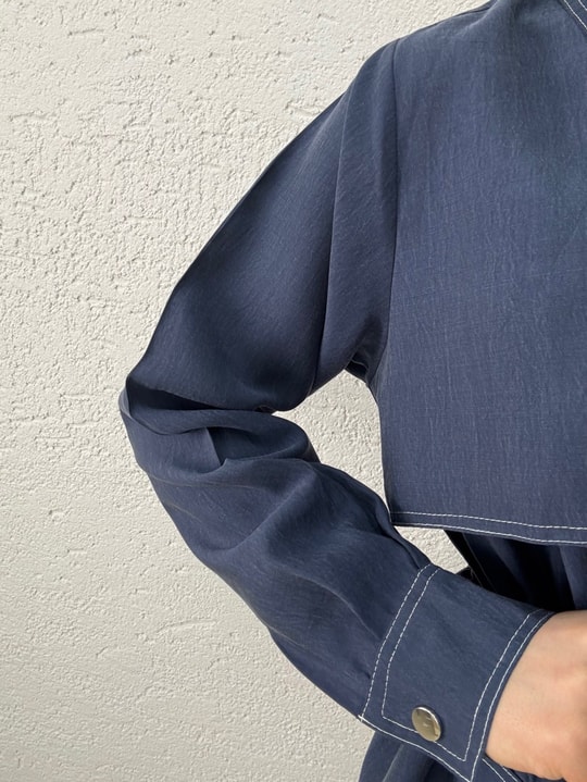 Fazilet Çift Cepli Bolerolu Beli Sıkmalı Pantolonlu Takım-EU3194 Lacivert