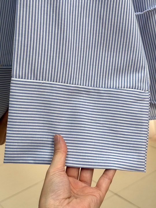 Ferhan Çizgili Altı Asimetrik Bluz-SS13202 Mavi