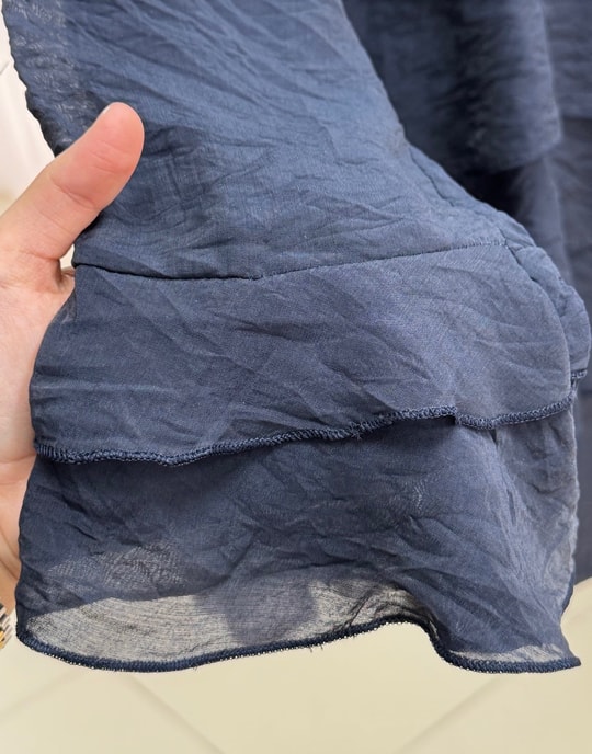 Ferşah Kol Ucu Ve Önü Fırfırlı Pantolonlu Takım-EY1061 Lacivert