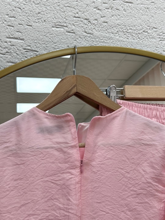 Ferşah Kol Ucu Ve Önü Fırfırlı Pantolonlu Takım-EY1061 Pembe