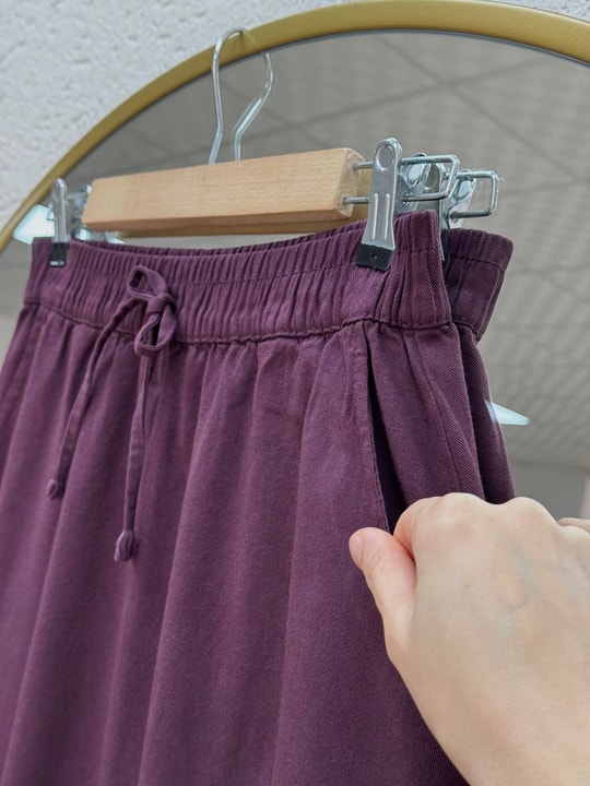 Feyona Altı Püsküllü Gabardin Etek-MA4281 Mürdüm