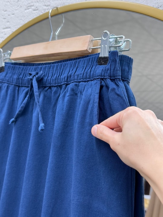 Feyona Altı Püsküllü Gabardin Etek-MA4281 Lacivert