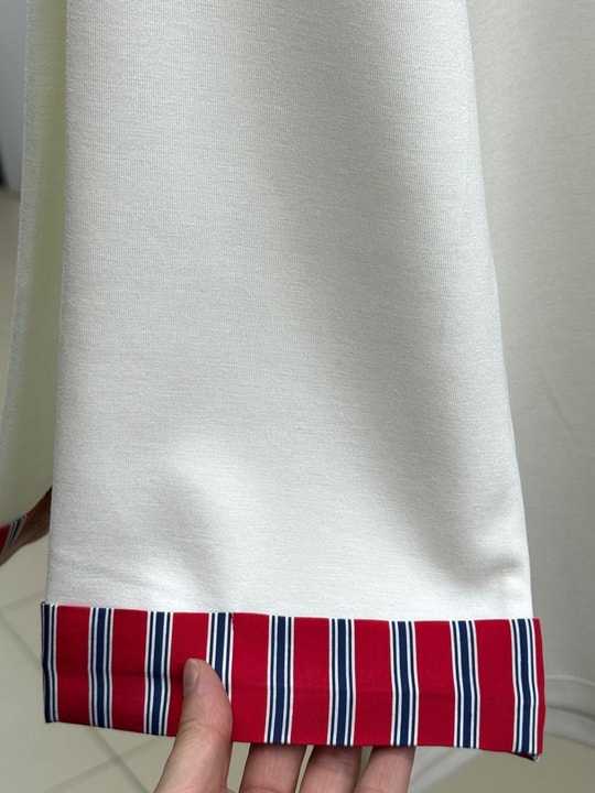 Fitnat Kırmızı Garnili Tunik-NA931 Beyaz