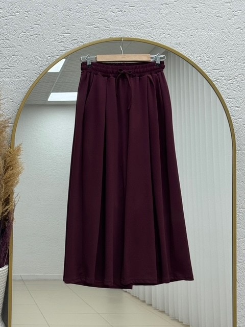 Gülcemal İpli Etek Pantolon-BY5000 Mürdüm