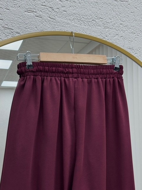 Gülcemal İpli Etek Pantolon-BY5000 Mürdüm