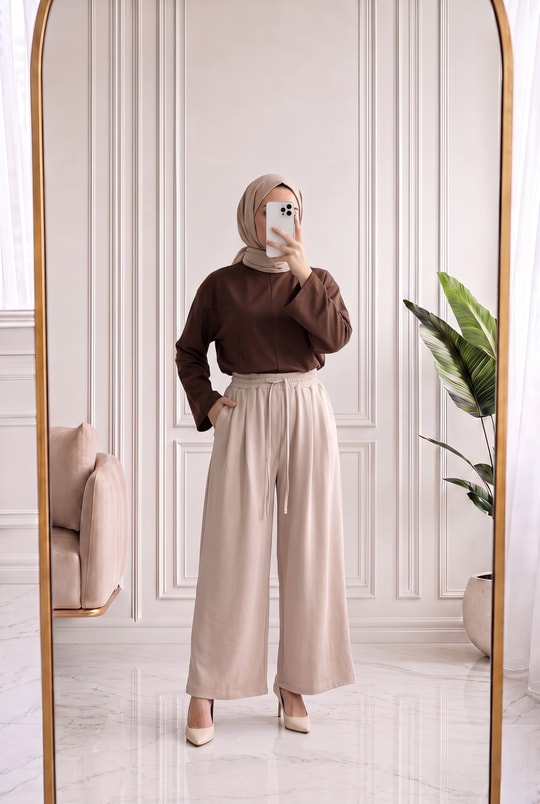 Gülcemal İpli Etek Pantolon-BY5000 Taş