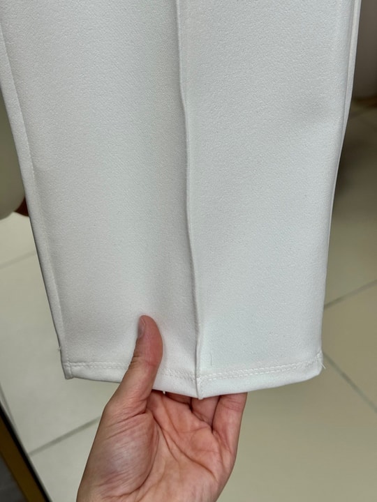 Gülçin Önü Çift Düğme Detaylı Havuç Paça Pantolon-MT5881 Beyaz
