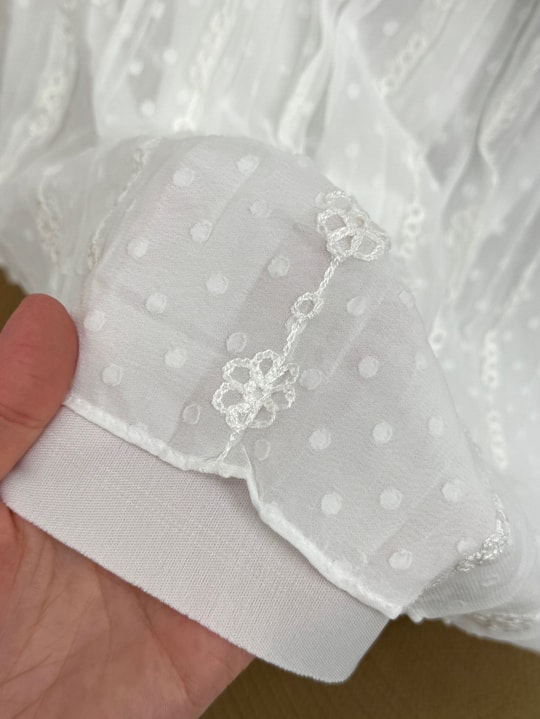 Güliz Nakışlı Astarlı Şifon Etek-AA3319.1 Beyaz