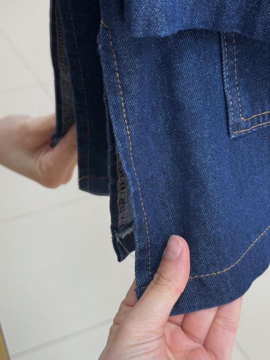 Gülperi Çift Cepli V Yaka Bağlamalı Kot Takım-ML2080 Kot Rengi
