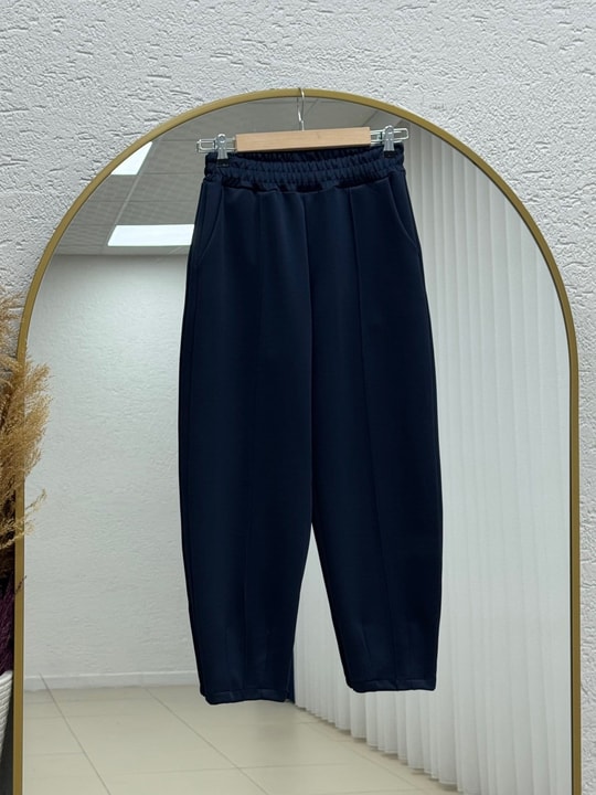 Gülruh Skuba Altı Pensli Pantolon-MT7499 Lacivert
