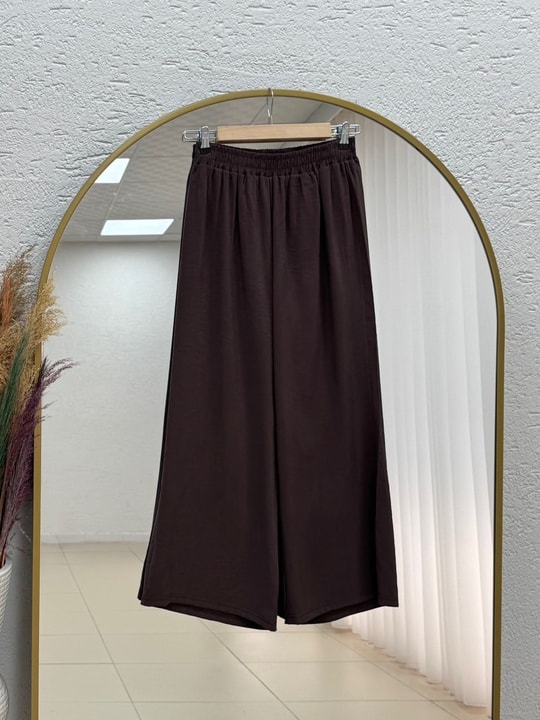 Gülsu Çift Cepli Beli Tünelli Yelekli Üçlü Takım-EY998 Kahve