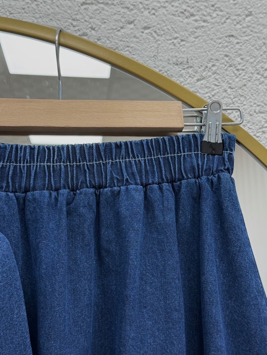 Günce Yırtmaçlı Arkadan Bağlamalı Etekli Kot Takım-ML2136 Kot Rengi