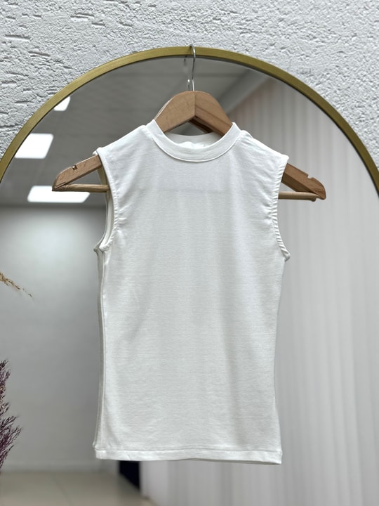 Güzin Sıfır Kol Düz Badi-CI8597 Ekru