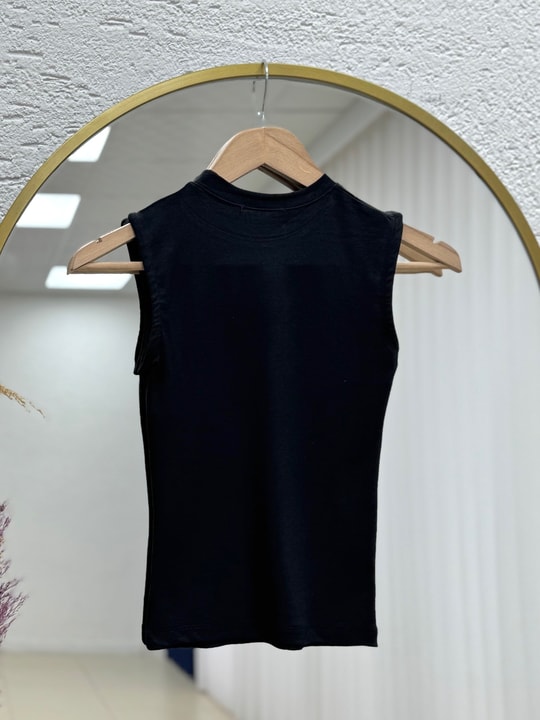 Güzin Sıfır Kol Düz Badi-CI8597 Siyah