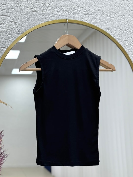 Güzin Sıfır Kol Düz Badi-CI8597 Siyah