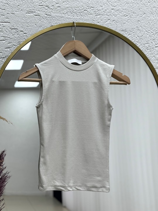 Güzin Sıfır Kol Düz Badi-CI8597 Taş