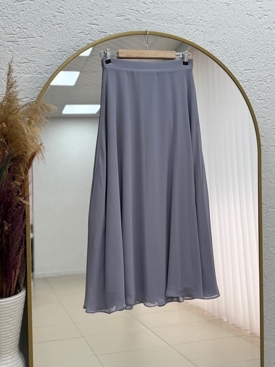 Hacer Taşlı Güllü Etekli Tül Takım-GE799 Gri