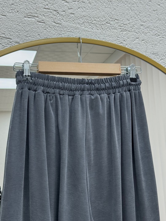 Hanzade İpli Pike Etek Pantolon-BY5050 Antrasit
