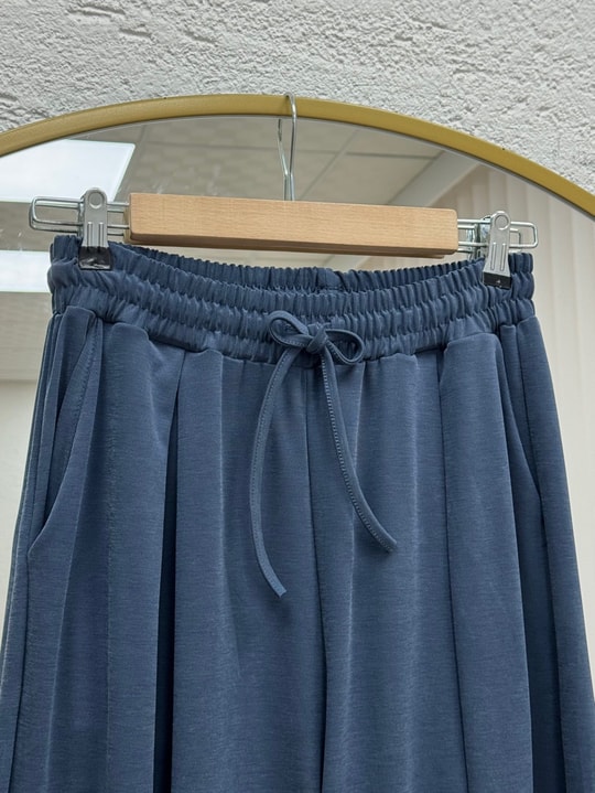 Hanzade İpli Pike Etek Pantolon-BY5050 Lacivert