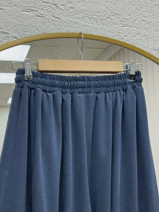 Hanzade İpli Pike Etek Pantolon-BY5050 Lacivert