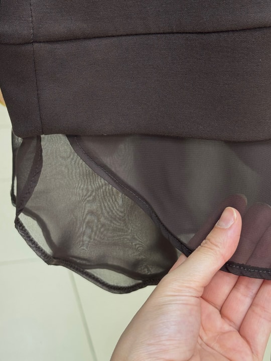 Hümanaz Altı Şifonlu Tunik-ZN3226 Kahve