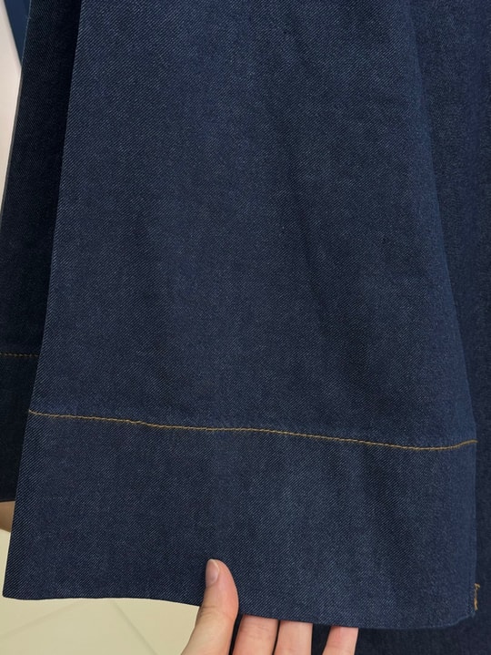 İlay Gold Düğmeli Kot Uzun Kimono-GS2485 Kot Rengi