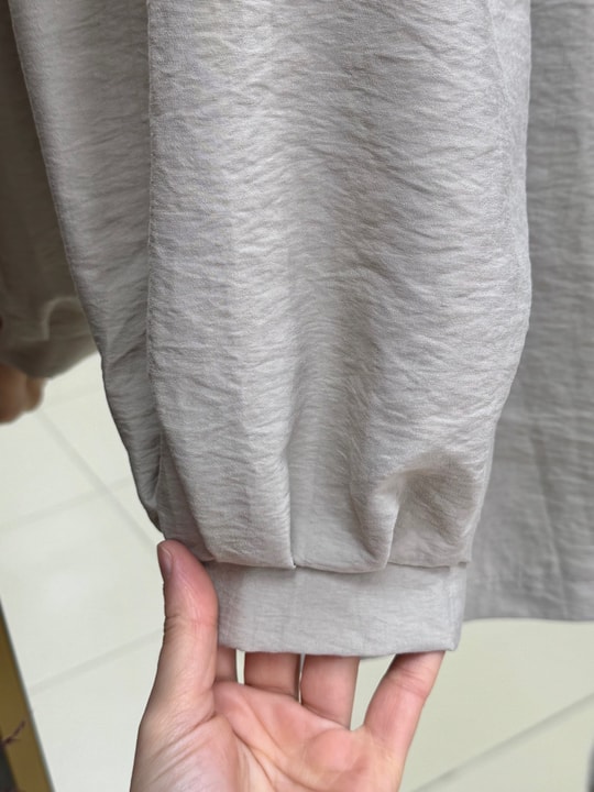 Işık Kolu Lastikli Önü Düğmeli Pantolonlu Takım-BN4401 Taş