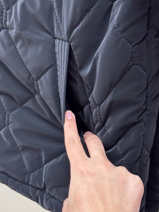 Kamernaz Kapitone Desen Çift Düğmeli Kısa Mont-EN2221 Siyah