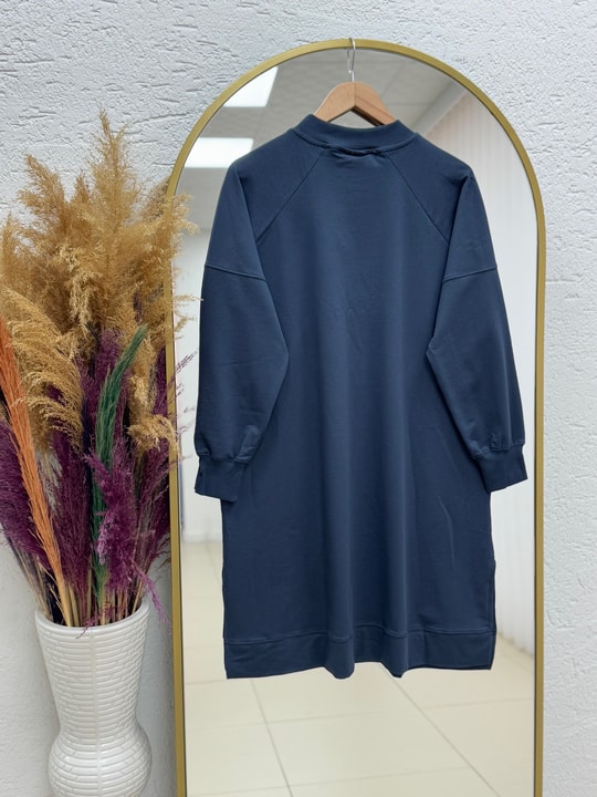 Karessa Dikiş Detaylı Uzun Sweatshirt-EU3072 Antrasit